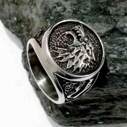 Bague Loup pour Homme (Acier)